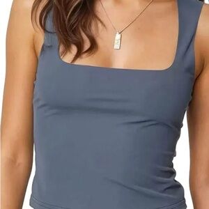 Edikted Women's Square Neck Grey Blue Top